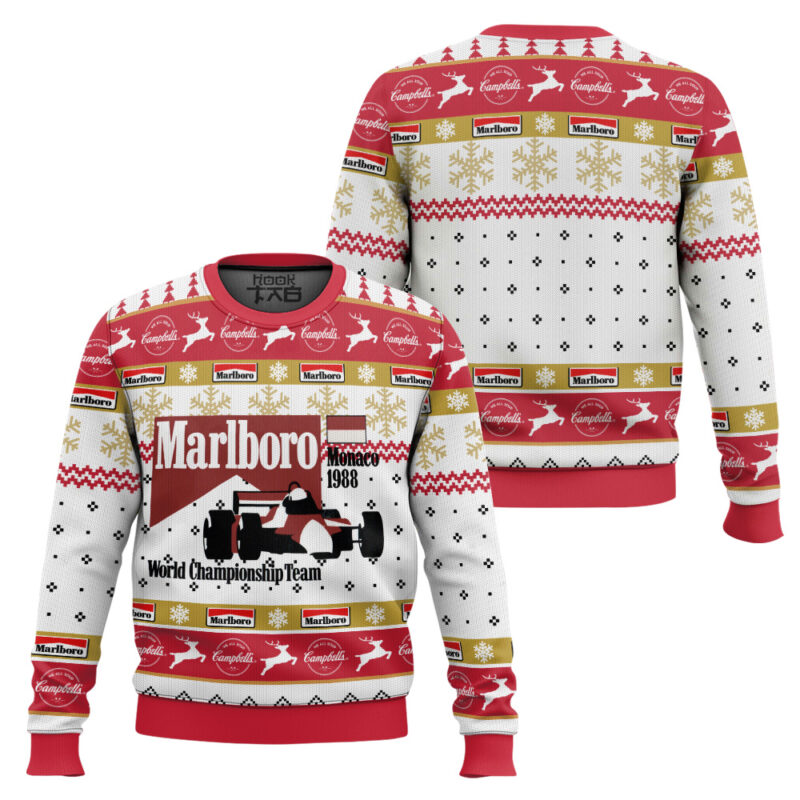 Hooktab Marlboro Monaco 1988 Ugly Christmas Sweater Hooktab Marlboro Monaco 1988 Ugly Christmas Sweater