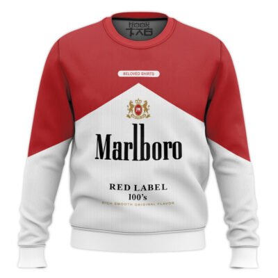 Hooktab Marlboro Red Label 100's Ugly Christmas Sweater