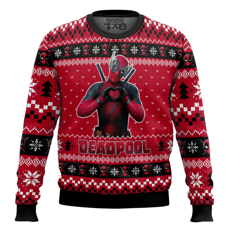 Hooktab Marvel Deadpool Ugly Christmas Sweater