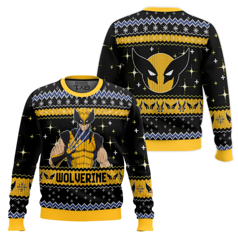 Hooktab Marvel Wolverine Ugly Christmas Sweater Hooktab Marvel Wolverine Ugly Christmas Sweater