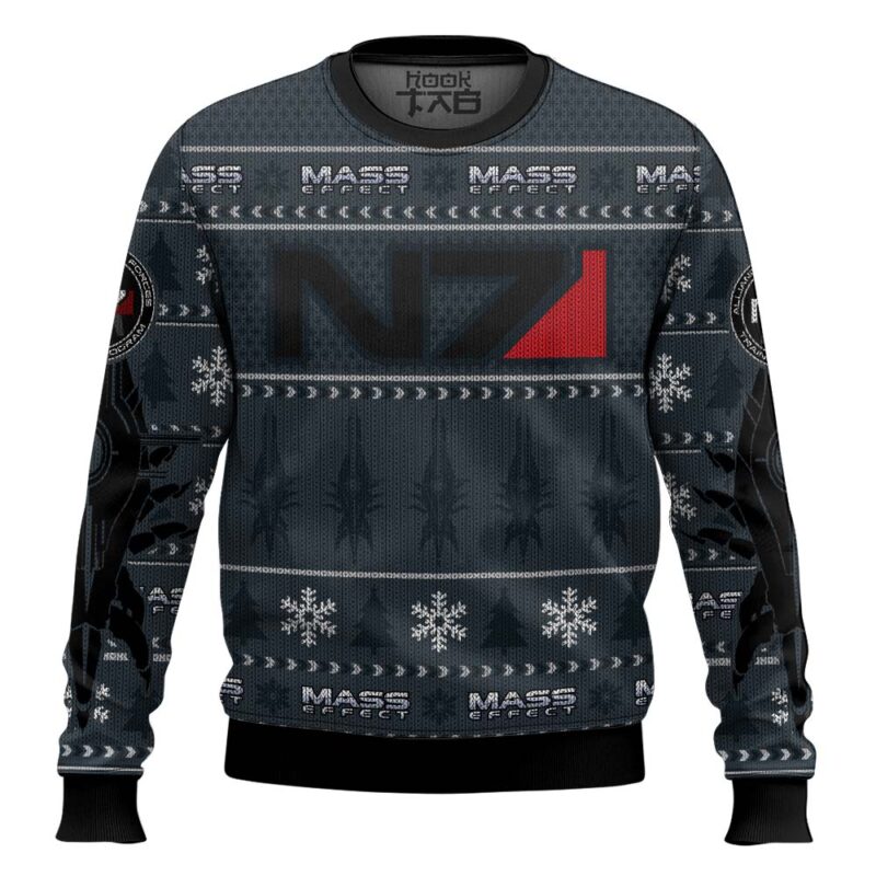 Hooktab Mass Effect N7 Ugly Christmas Sweater