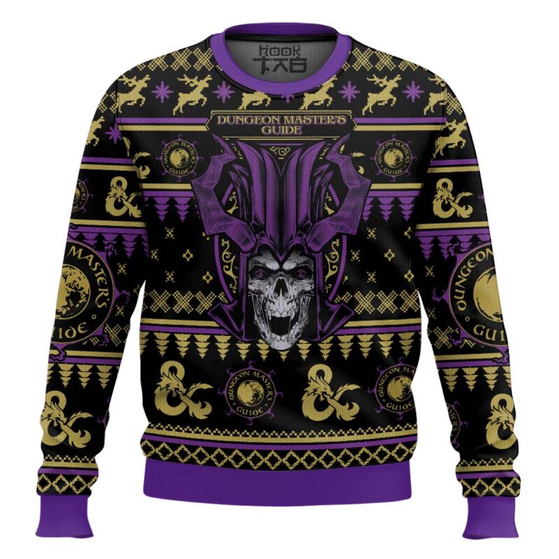 Hooktab Master's Guide Dungeons & Dragons Ugly Christmas Sweater