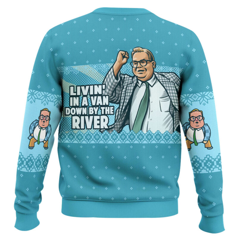 Hooktab Matt Foley Livin' In A Van Down By The River Saturday Night Live Ugly Christmas Sweater Hooktab Matt Foley Livin' In A Van Down By The River Saturday Night Live Ugly Christmas Sweater