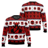 Hooktab Maximum Effort Deadpool Ugly Christmas Sweater