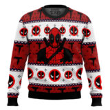 Hooktab Maximum Effort Deadpool Ugly Christmas Sweater