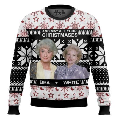 Hooktab May All Your Christmases Bea White The Golden Girls Ugly Christmas Sweater