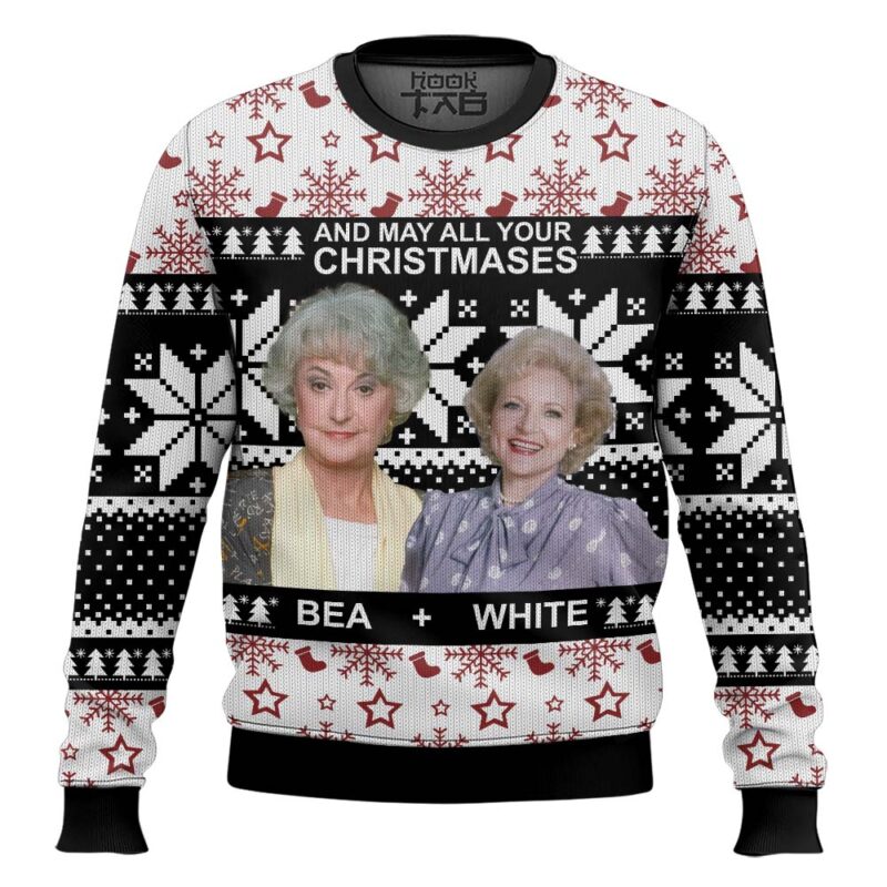 Hooktab May All Your Christmases Bea White The Golden Girls Ugly Christmas Sweater