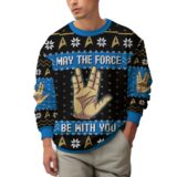 Hooktab May The Force Be With You Star Trek Ugly Christmas Sweater