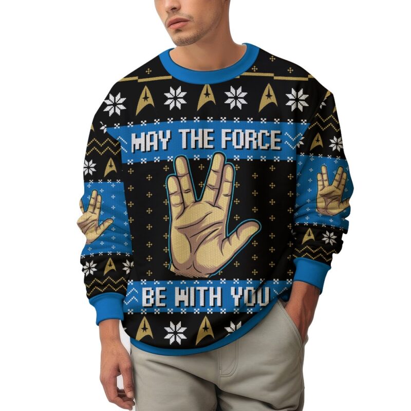 Hooktab May The Force Be With You Star Trek Ugly Christmas Sweater Hooktab May The Force Be With You Star Trek Ugly Christmas Sweater