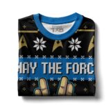 Hooktab May The Force Be With You Star Trek Ugly Christmas Sweater
