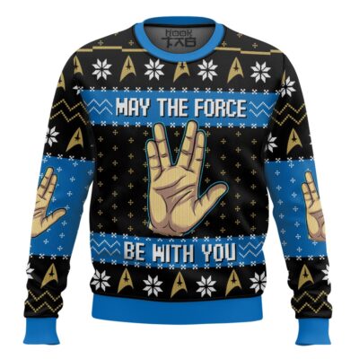 Hooktab May The Force Be With You Star Trek Ugly Christmas Sweater