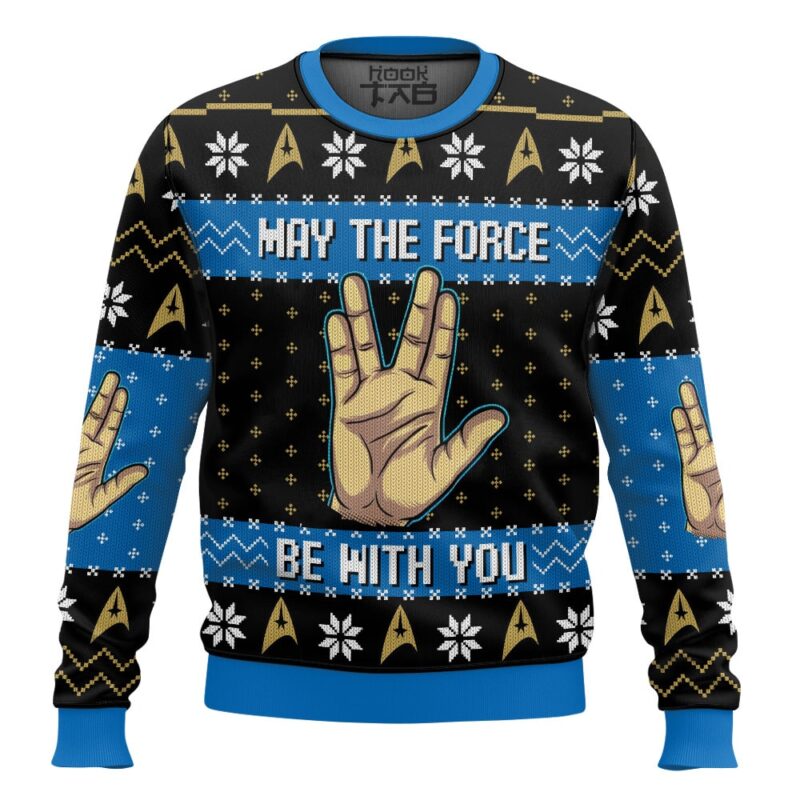 Hooktab May The Force Be With You Star Trek Ugly Christmas Sweater