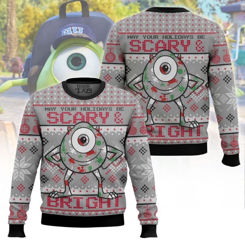 Hooktab May Your Holidays Be Scary And Bright Monsters Inc Ugly Christmas Sweater Hooktab May Your Holidays Be Scary And Bright Monsters Inc Ugly Christmas Sweater