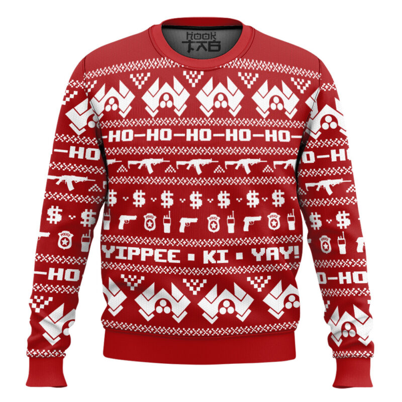 Hooktab Mcclane Winter Die Hard Ugly Christmas Sweater