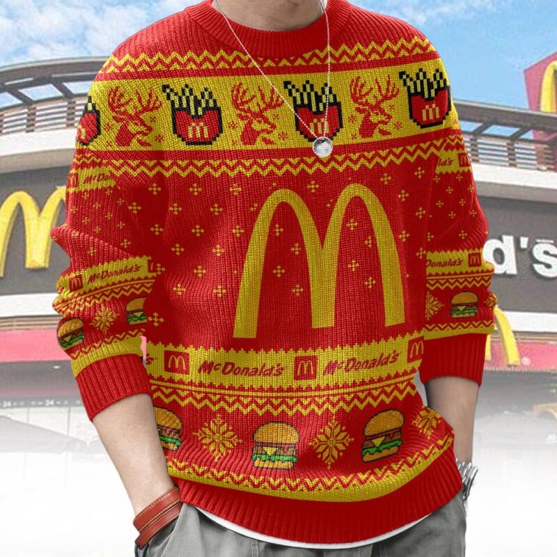 Hooktab Mcdonald's Ugly Christmas Sweater Hooktab Mcdonald's Ugly Christmas Sweater