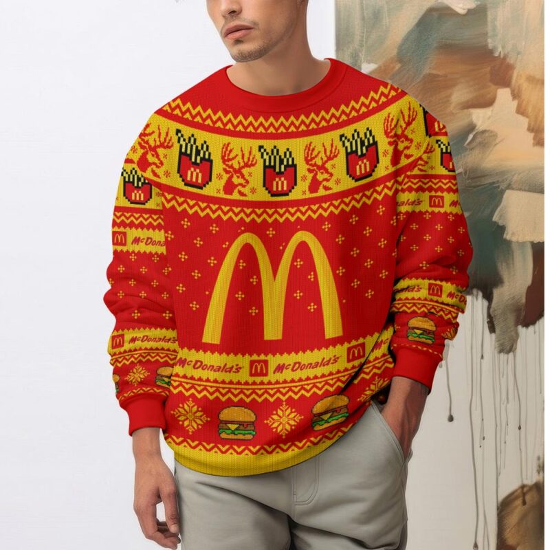 Hooktab Mcdonald's Ugly Christmas Sweater Hooktab Mcdonald's Ugly Christmas Sweater