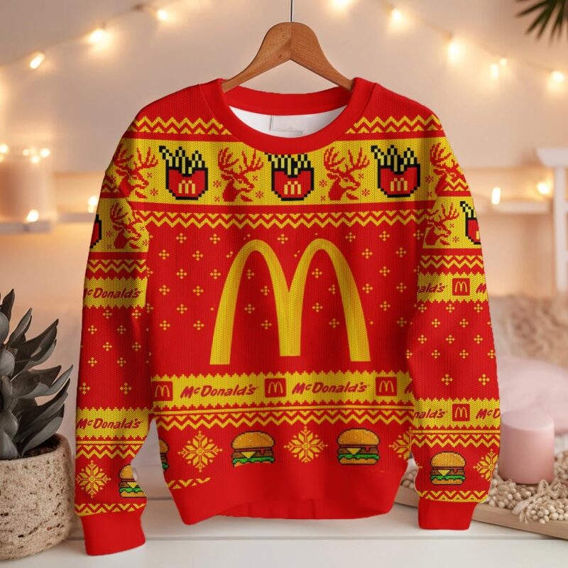 Hooktab Mcdonald's Ugly Christmas Sweater Hooktab Mcdonald's Ugly Christmas Sweater