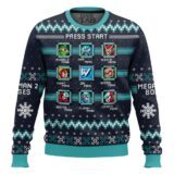 Hooktab Mega Man 2 Bosses Ugly Christmas Sweater