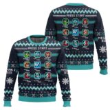 Hooktab Mega Man 2 Bosses Ugly Christmas Sweater