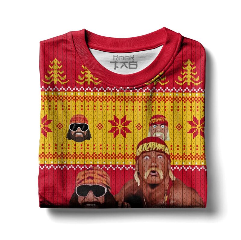Hooktab Mega Powers Macho Man And Hulk Hogan WWE Ugly Christmas Sweater Hooktab Mega Powers Macho Man And Hulk Hogan WWE Ugly Christmas Sweater