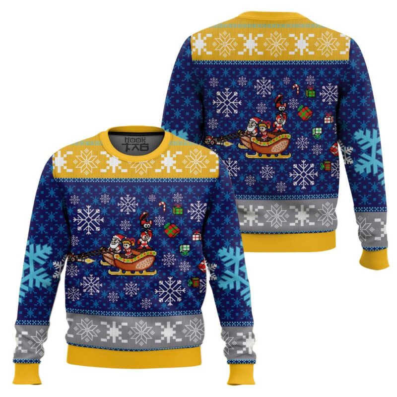 Hooktab Mega Xmas Mega Man Ugly Christmas Sweater Hooktab Mega Xmas Mega Man Ugly Christmas Sweater