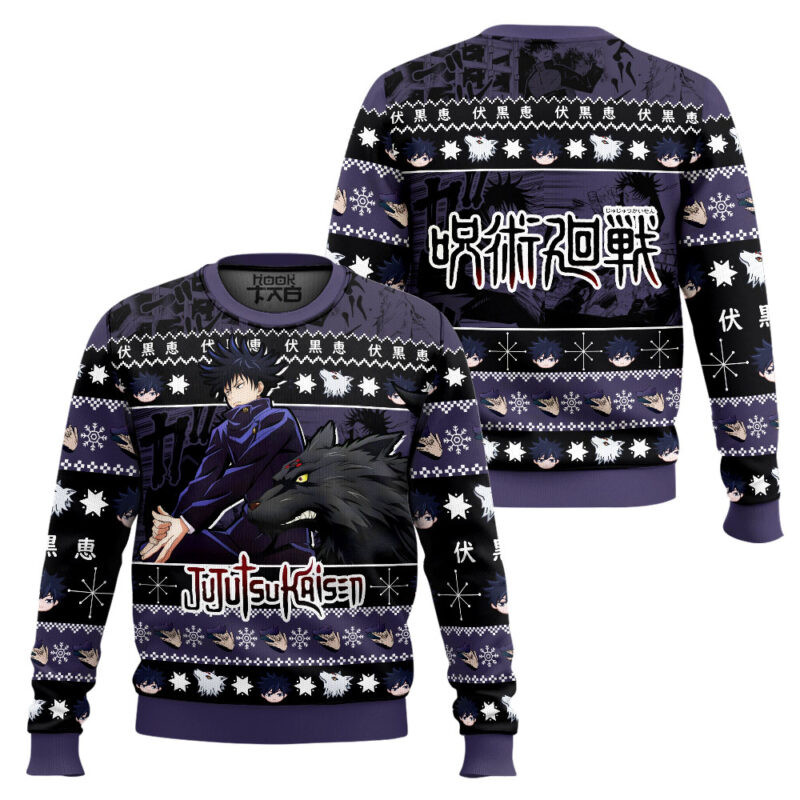 Hooktab Megumi Fushiguro Jujutsu Kaisen Ugly Sweater Hooktab Megumi Fushiguro Jujutsu Kaisen Ugly Sweater