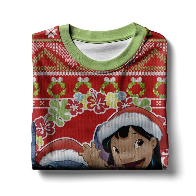 Hooktab Mele Kalikimaka Lilo And Stitch Ugly Christmas Sweater Hooktab Mele Kalikimaka Lilo And Stitch Ugly Christmas Sweater