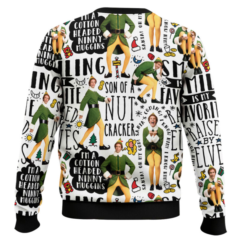 Hooktab Men’s Fun Christmas Smiling Elf Ugly Christmas Sweater Hooktab Men’s Fun Christmas Smiling Elf Ugly Christmas Sweater