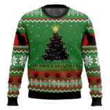 Hooktab Meowy Christmas Black Cat Tree Ugly Christmas Sweater