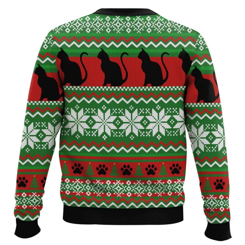Hooktab Meowy Christmas Black Cat Tree Ugly Christmas Sweater Hooktab Meowy Christmas Black Cat Tree Ugly Christmas Sweater