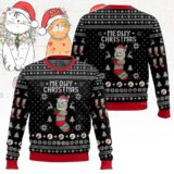 Hooktab Meowy Christmas Woman Yelling At A Cat Meme Ugly Christmas Sweater