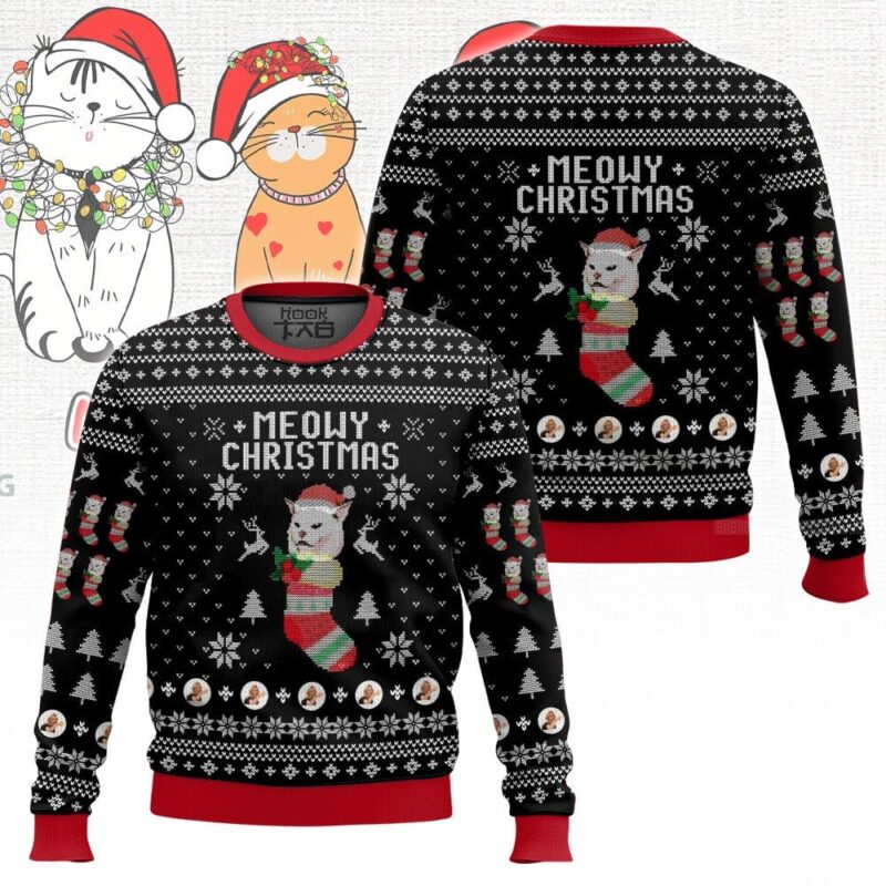 Hooktab Meowy Christmas Woman Yelling At A Cat Meme Ugly Christmas Sweater Hooktab Meowy Christmas Woman Yelling At A Cat Meme Ugly Christmas Sweater