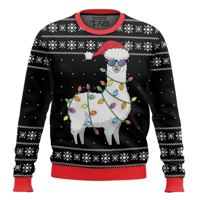Hooktab Merry Alpaca Christmas Ugly Christmas Sweater