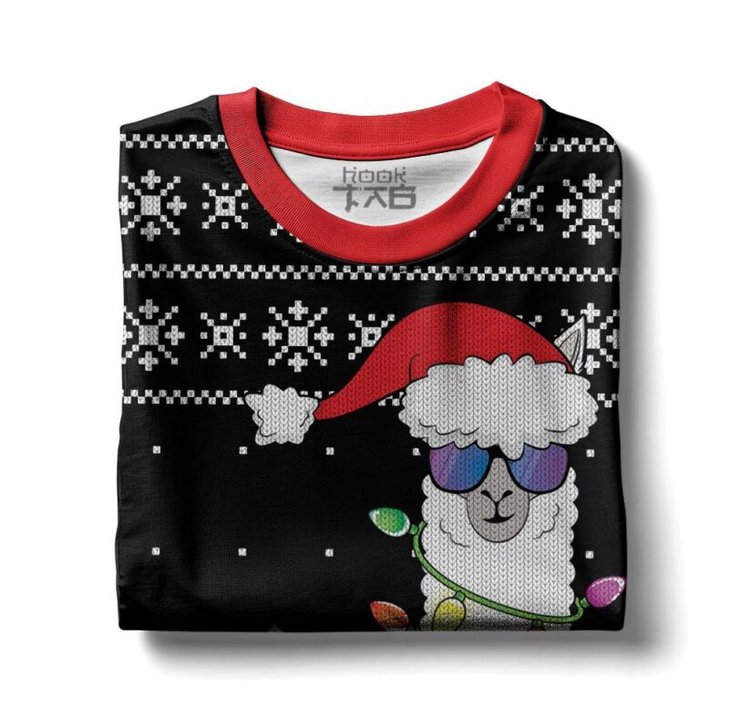 Hooktab Merry Alpaca Christmas Ugly Christmas Sweater Hooktab Merry Alpaca Christmas Ugly Christmas Sweater