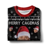 Hooktab Merry Cagemas Nicolas Cage, Ugly Christmas Sweater