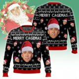 Hooktab Merry Cagemas Nicolas Cage, Ugly Christmas Sweater