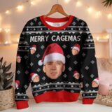 Hooktab Merry Cagemas Nicolas Cage, Ugly Christmas Sweater