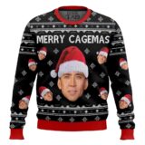 Hooktab Merry Cagemas Nicolas Cage, Ugly Christmas Sweater