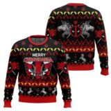 Hooktab Merry Chimichanga Deadpool Ugly Christmas Sweater