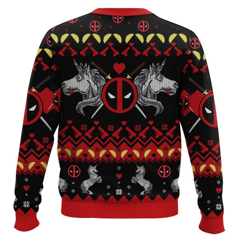 Hooktab Merry Chimichanga Deadpool Ugly Christmas Sweater Hooktab Merry Chimichanga Deadpool Ugly Christmas Sweater
