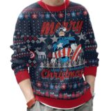 Hooktab Merry Christmas Captain America Ugly Christmas Sweater