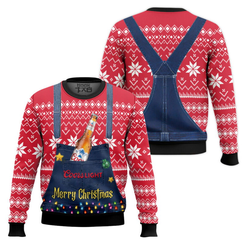 Hooktab Merry Christmas Coors Light Ugly Christmas Sweater Hooktab Merry Christmas Coors Light Ugly Christmas Sweater