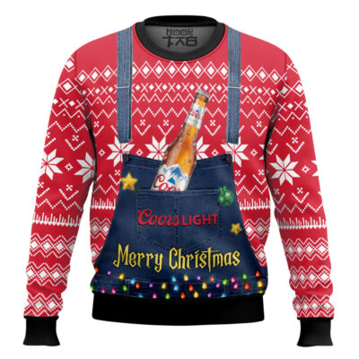 Hooktab Merry Christmas Coors Light Ugly Christmas Sweater