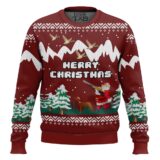 Hooktab Merry Christmas Duck Hunting Santa Ugly Christmas Sweater