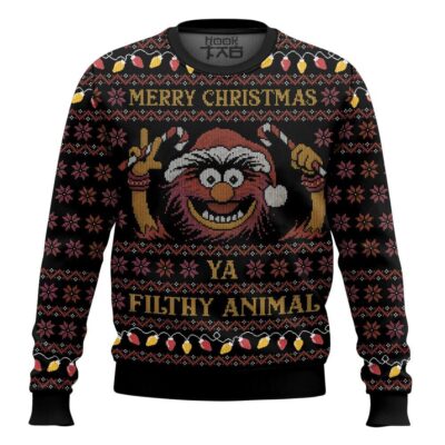 Hooktab Merry Christmas Filthy Animal The Muppet Show Ugly Christmas Sweater