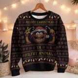 Hooktab Merry Christmas Filthy Animal The Muppet Show Ugly Christmas Sweater