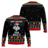 Hooktab Merry Christmas From Area 51 Alien Ugly Christmas Sweater