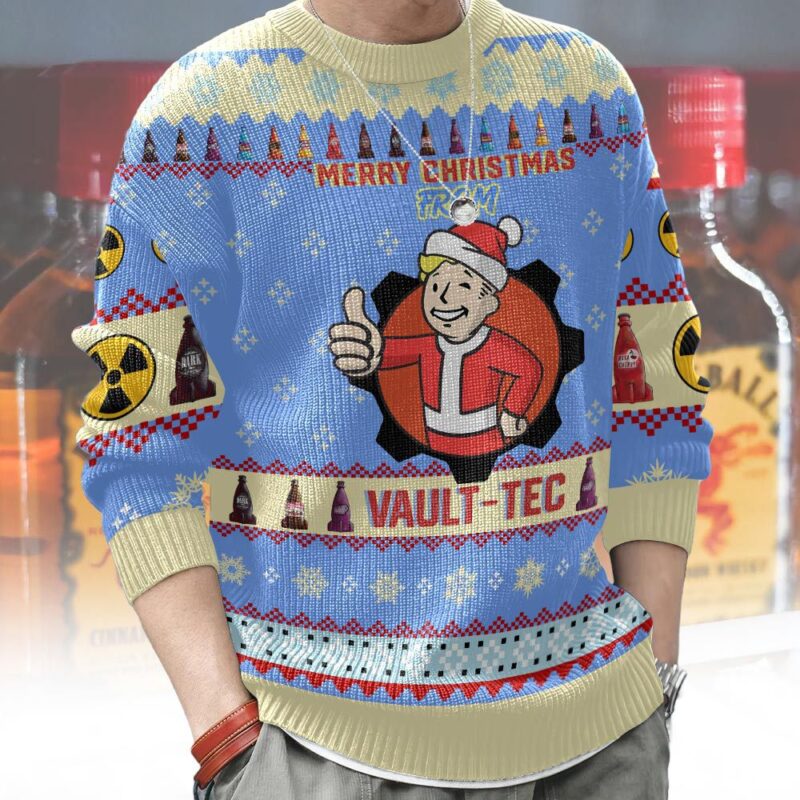 Hooktab Merry Christmas From Vault-Tec Fallout Ugly Christmas Sweater Hooktab Merry Christmas From Vault-Tec Fallout Ugly Christmas Sweater
