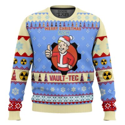 Hooktab Merry Christmas From Vault-Tec Fallout Ugly Christmas Sweater