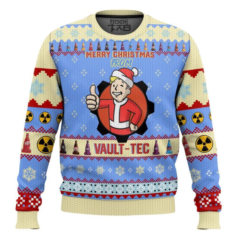 Hooktab Merry Christmas From Vault-Tec Fallout Ugly Christmas Sweater